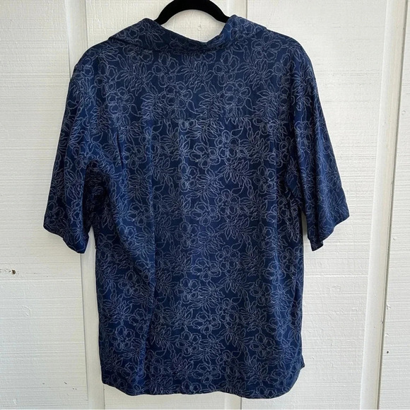 Men’s Toscano 100% Silk Short Sleeve All Over Stitched Print Button Down Shirt - Picture 3 of 8